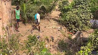 i got pounded by 2 strangers at the river, taking turns on my teen village ass