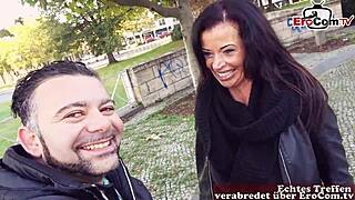German milf picked up for public sex