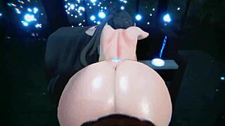 Ruan Mei in intense hentai action with big tits and creampie.