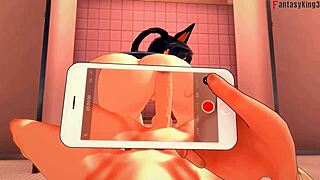 Koneko rides big black cock in wild 3D fantasy hentai