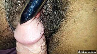 Amateur couple bound and using vibrator POV.