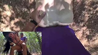 Karol Smith, that sexy Mexican wife, fucking her fan in the woods and taking his cum inside?