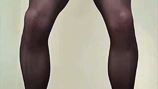 big shemale cock cums hard in pantyhose during wild compilation video