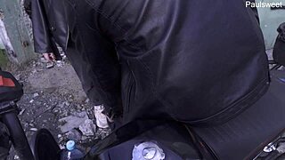 Hot Russian Milf Dominates Outdoors with Motorcycles and Huge Dicks