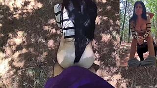 Karol Smith, that sexy Mexican wife, fucking her fan in the woods and taking his cum inside?