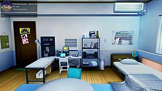 Rough cumshot action with an Asian slut in toilet.