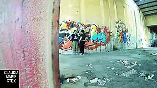 Wall On The Street Perfect For Hard Fat Couple Fucking