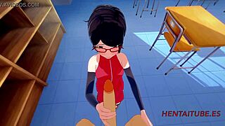 Boku No Hero 3D Hentai: Bakugou and Sarada's School Sex