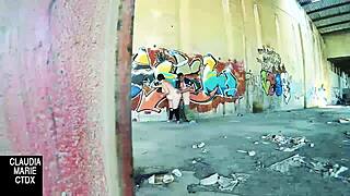 Wall On The Street Perfect For Hard Fat Couple Fucking