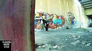 Wall On The Street Perfect For Hard Fat Couple Fucking