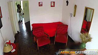 yo, can you believe this Kenyan goddess takes huge white cock in her ass at casting?