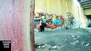 Wall On The Street Perfect For Hard Fat Couple Fucking