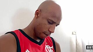 flamenguista hetero guy stroking his thick cock