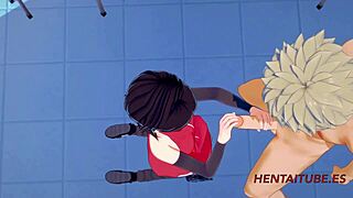 Boku No Hero 3D Hentai: Bakugou and Sarada's School Sex