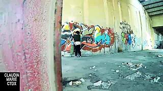 Wall On The Street Perfect For Hard Fat Couple Fucking