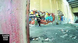 Wall On The Street Perfect For Hard Fat Couple Fucking