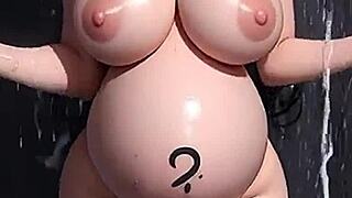 3D animated gang bang with Korean student and bukkake ending