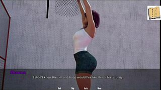 3D animated big tits and ass bouncing while playing basketball