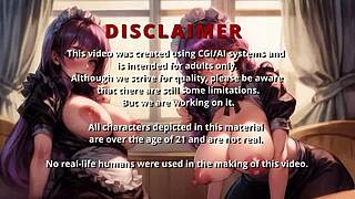 Purple Haired Maid with Big Tits Rides Boss Hard in POV Creampie