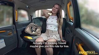 fake taxi ride got wild when she ditched the condom for anal