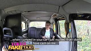 Female Fake Taxi Driver Scores Hot Brunette for Car Orgasm