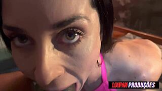 Luiza Marcato Arched On All Fours Giving Ass Cum In Mouth