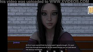 3D animated big tits and ass bouncing while playing basketball