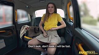 fake taxi ride got wild when she ditched the condom for anal