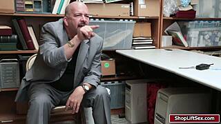 Mall officer catches a teen shoplifter in the act