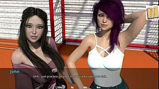 3D animated big tits and ass bouncing while playing basketball