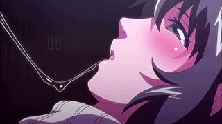 Beautiful anime girl gets a big cock in her mouth
