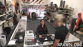 Intensive Bimbo Gets Rammed in Store Contest