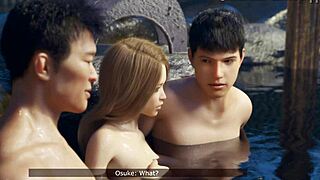 japanese tight pussy cheats at hot spring with big cock