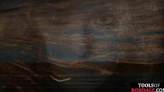 Busty submissive brunette rides sybian under dom's tight control