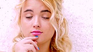 Super hot blonde teen 18+ on sofa with father in law