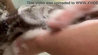 sexy petite 18+ blonde step sis callin’ step bro for towel in bathroom… and wow, this happened