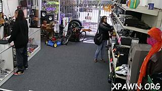 Intensive Bimbo Gets Rammed in Store Contest