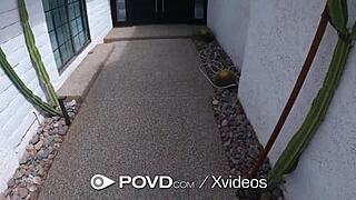 POVD Tan Line Beauty Arrives For Incredible POV Sex With Stunning Brunette Curves.