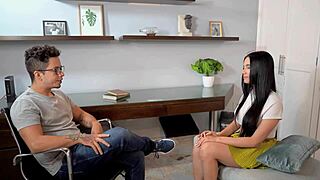 perverted psychologist fucks big-titted patient with huge ass in his office