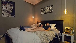 Sharing Another Room with Unknown Sexy Babe Who Undresses to Fuck