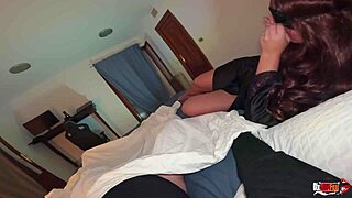 Sharing a Bed with Hot Milf Stepmom, Deepthroating and Fucking Her Wet Pussy