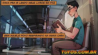 novinha fogosa sem calcinha no metrô escuro, gozando loucamente no trem!