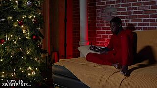 dude, christmas creampie with muscular gay bareback action