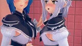 Koneko and Xenovia in Lesbian Action, HS DxD NTR Madness. See the Full 1hr Movie!
