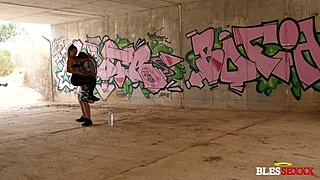 she goes for a run and i go running on her big tits in the outdoor blowjob scene