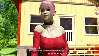 Beautiful women in sexy costumes in a cartoon porn game