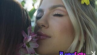 Hot Lesbians Charly Summer and Jazlyn Ray PLAY TIG by Outdoor Pool