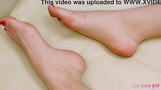 cute brunette poses naked in close-up