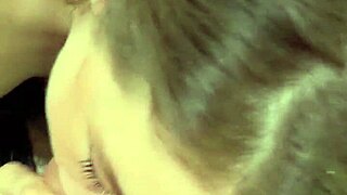 Canadian blonde gives deep rimjob and swallows cum.