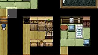 tanned girl natsuki in hentai game ep 7, men jerk off to her